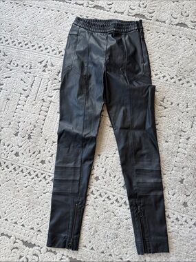 adidas Women's Black Faux Leather Moto Leggings